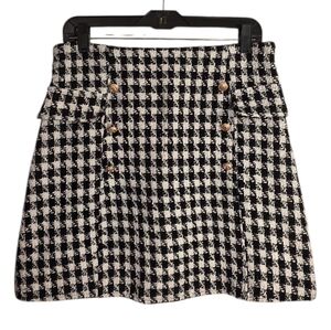 Black & White Houndstooth Skirt